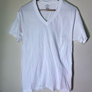 Stafford Classic White V-Neck Tee